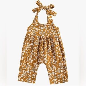 Baby Girls Daisy Halter Romper | 0-6M